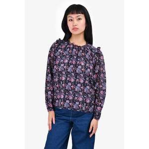 Xirena Black/Pink Floral Ruffle Top Size XS